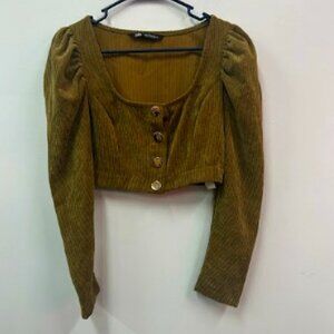 Zara Long sleeve, Sz XS, Olive Green, Ribbed